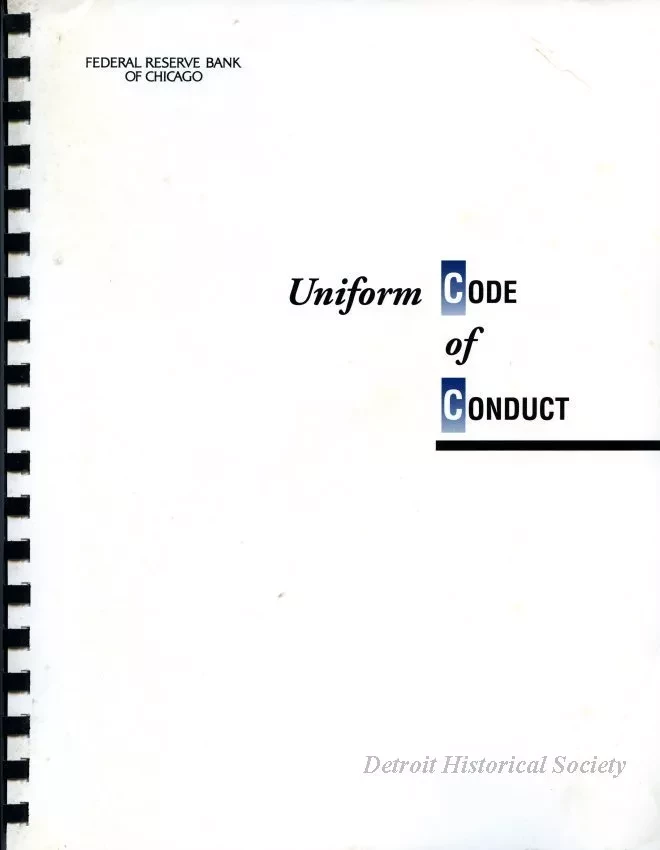 Booklet - Federal Reserve Bank of Chicago
Uniform Code of Conduct