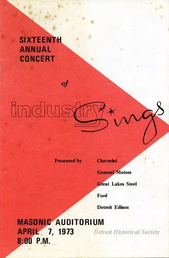 Program - Sixteenth Annual Concert of Industry Sings