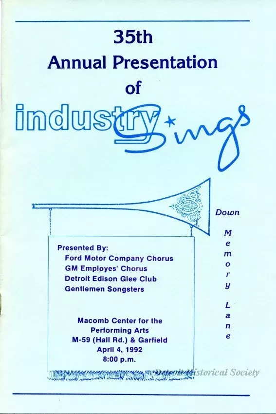 Program - 34th Annual Presentation of Industry Sings