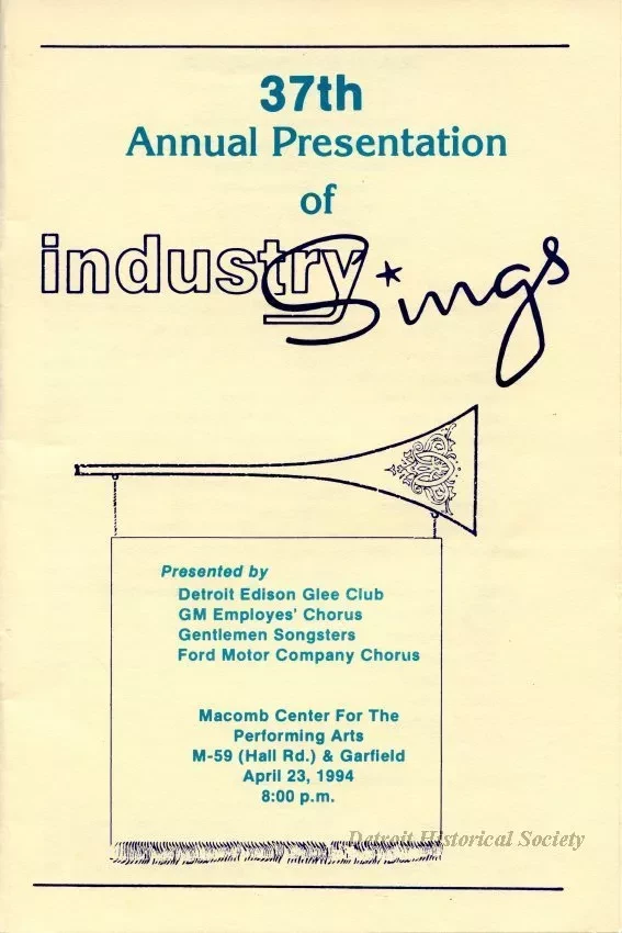 Program - 37th Annual Presentation of Industry Sings