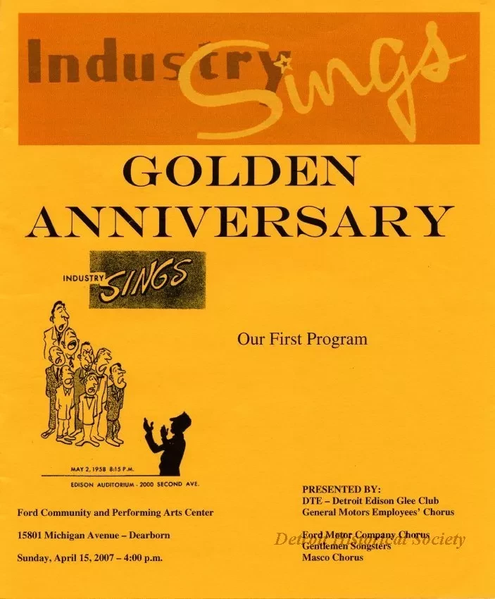 Program - Industry Sings Golden Anniversary