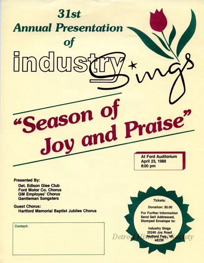 Flyer - Industry Sings - Season of Joy and Praise