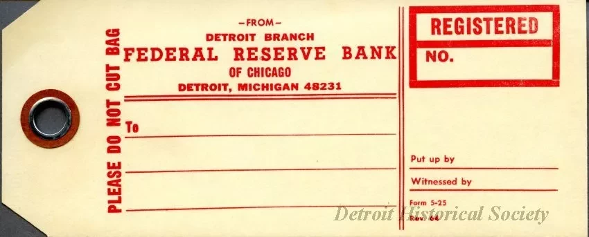 Tag, Shipping - Detroit Branch,
Federal Reserve Bank of Chicago