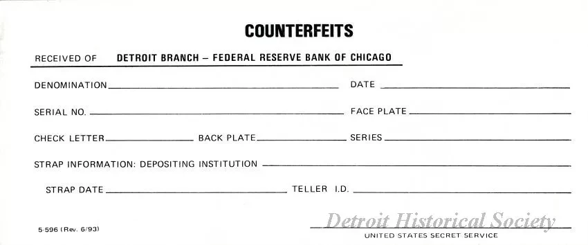 Form - Counterfeits
