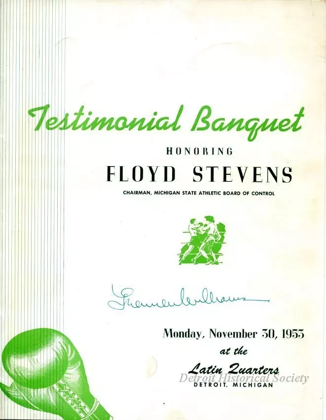 Program - Testimonial Banquet Honoring Floyd Stevens