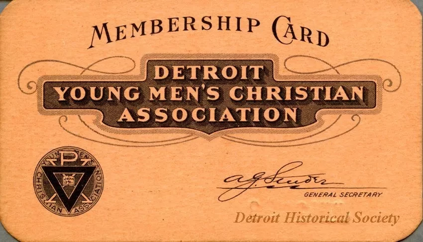 Card, Membership - Membership Card
Detroit Young Men's Christian Association