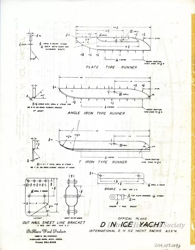 Drawing, Technical - Official Plans - DN Ice Yacht
International DN Ice Yacht Racing Association