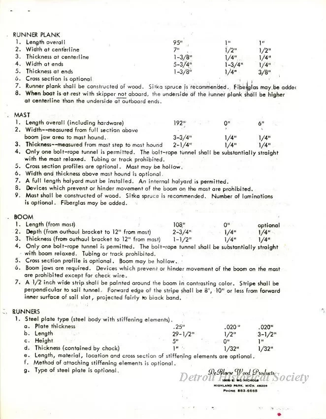 Specification - International DN Ice Yacht Racing Association 
Official Specifications - June, 1967