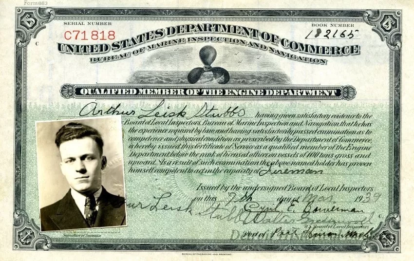 Book, Discharge - United States Department of Commerce Discharge Book No. 182165
