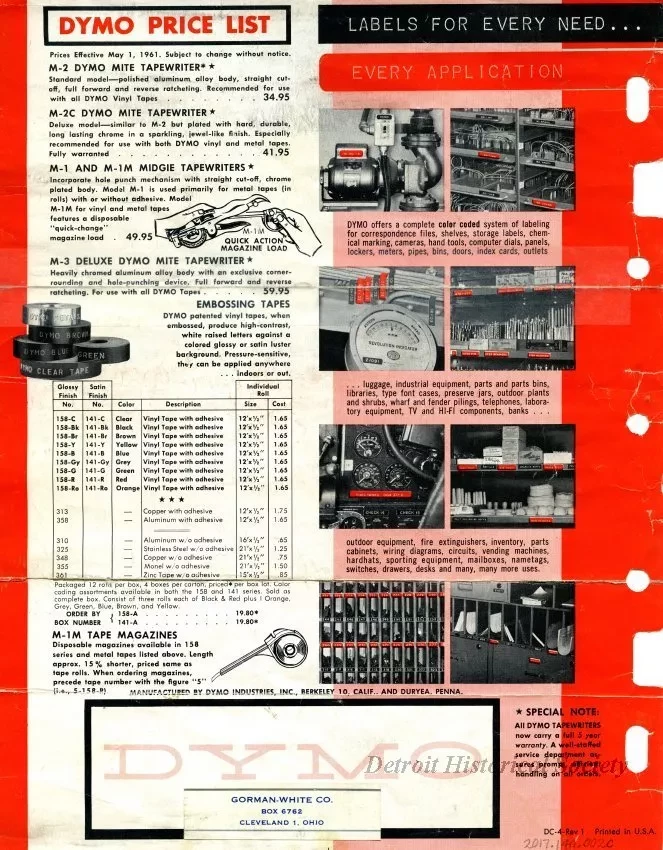 Embosser, Label