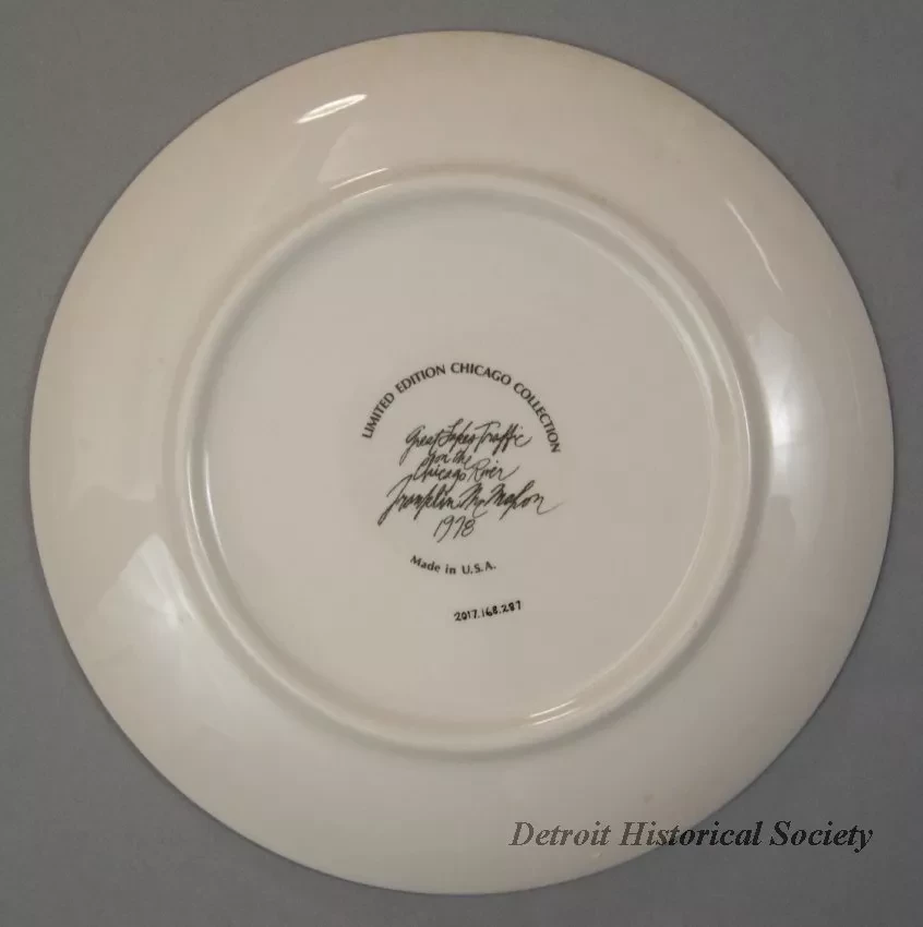Plate, Commemorative - Great Lakes Traffic upon the Chicago River