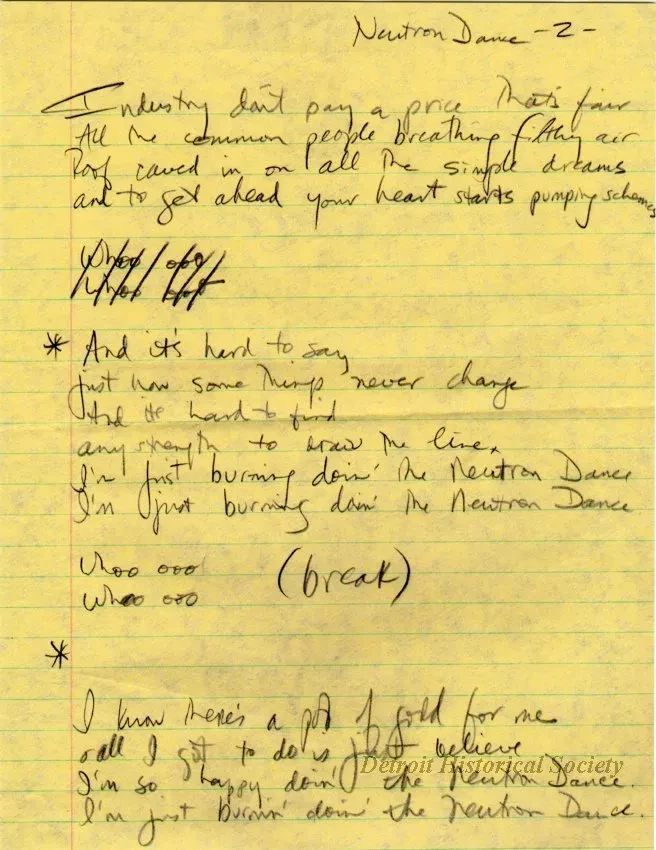 Lyrics, Song - Neutron Dance