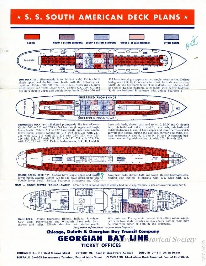 Brochure - S.S. North American Deck Plans
S.S. South American Deck Plans