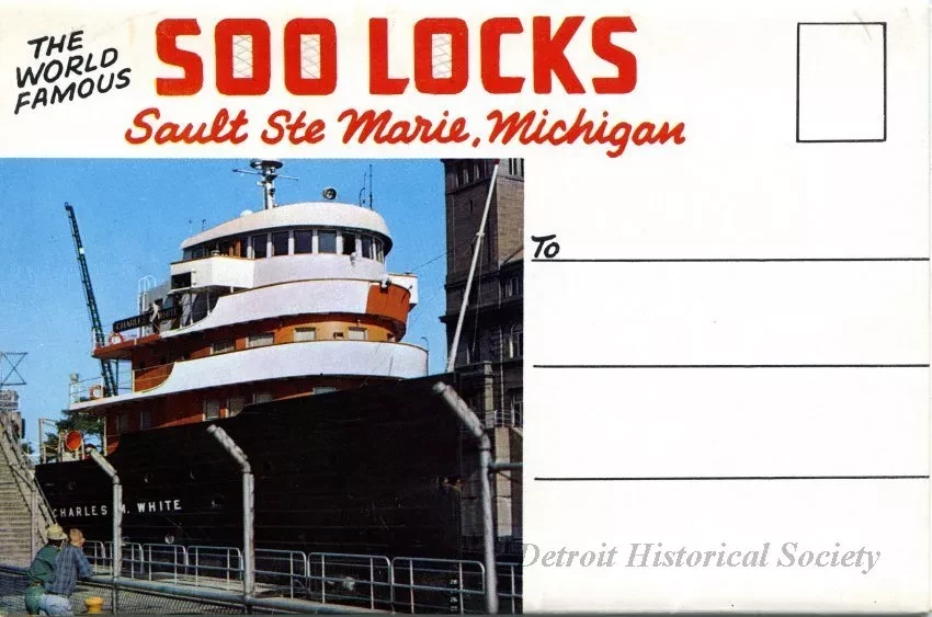 Postcard - The World Famous Soo Locks, Sault Ste. Marie, Michigan