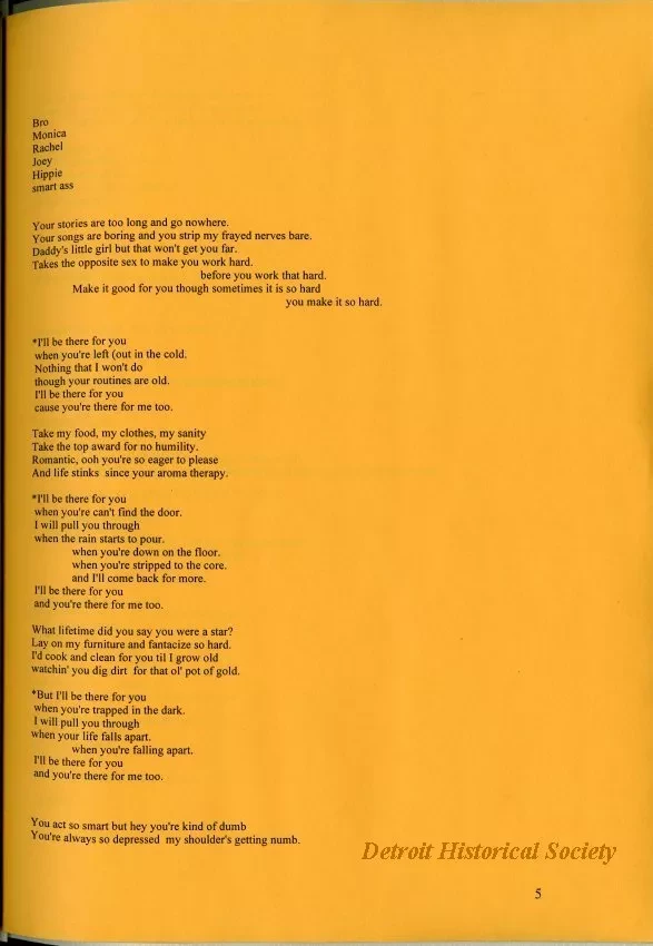 Lyrics, Song - Friends Like Us