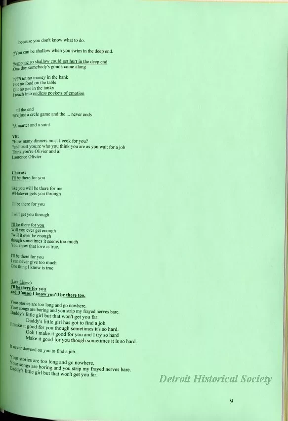 Lyrics, Song - Friends Like Us