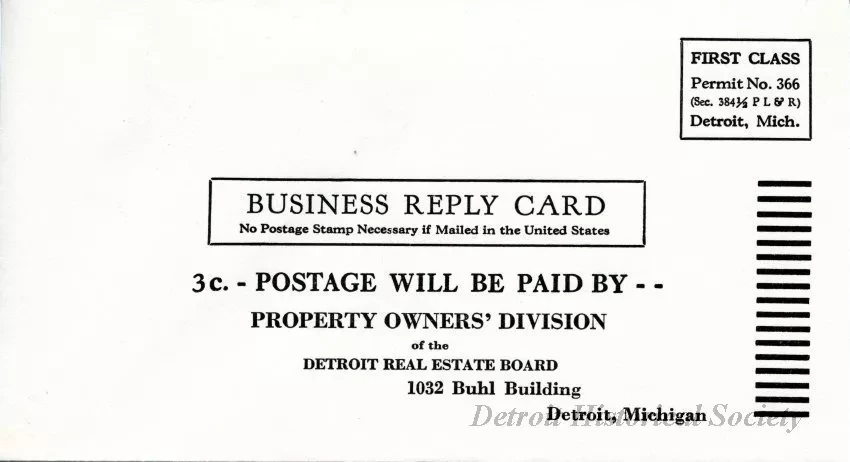 Ballot - Official Ballot for Board of Directors 
of Property Owners' Division of Detroit Real Estate Board