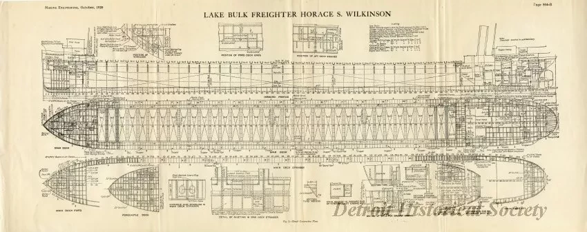 Drawing, Technical - Lake Bulk Freighter Horace S. Wilson