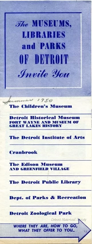 Brochure - The Museums, Libraries, and Parks of Detroit