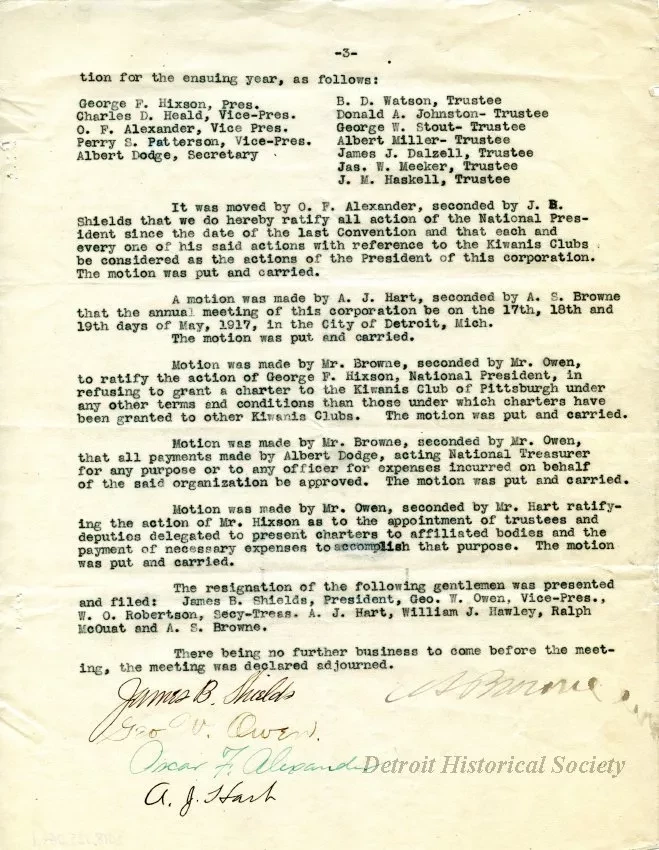 Minutes - Minutes - International Kiwanis Convention
Cleveland, May 1, 1917