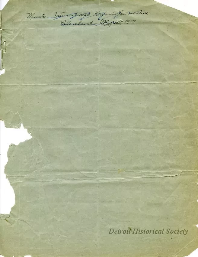 Minutes - Minutes - International Kiwanis Convention
Cleveland, May 1, 1917