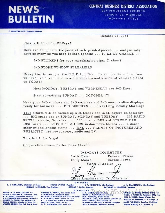 Letter - News Bulletin
Central Business District Association