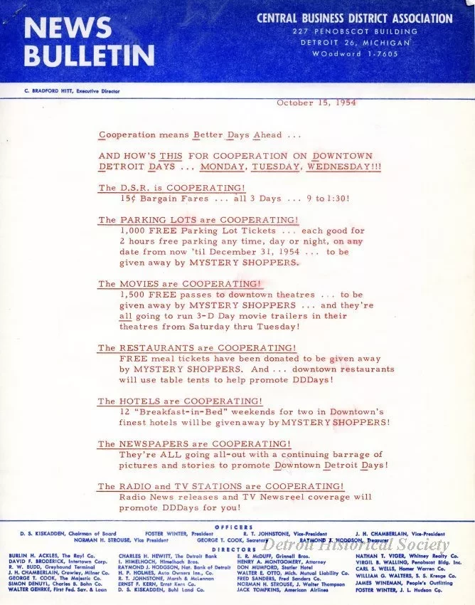 Letter - News Bulletin
Central Business District Association