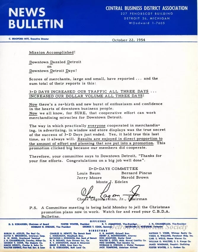 Letter - News Bulletin
Central Business District Association