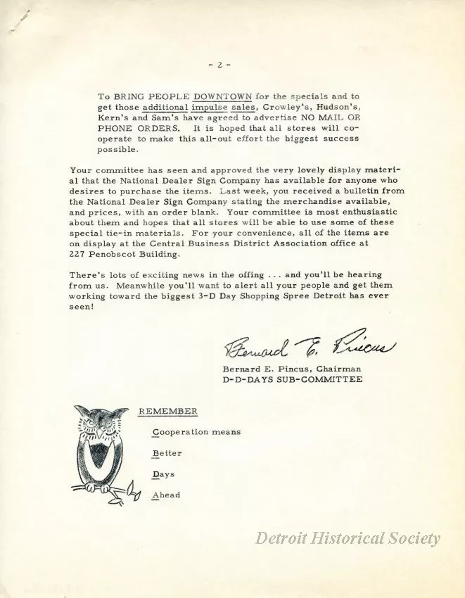 Letter - News Bulletin
Central Business District Association