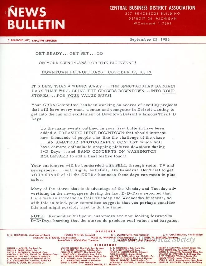 Letter - News Bulletin
Central Business District Association
