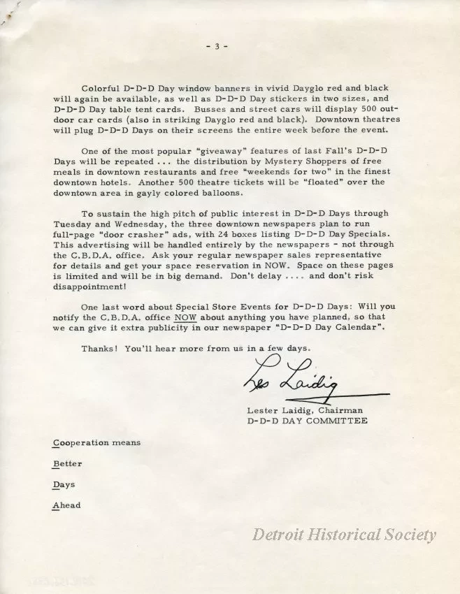 Letter - News Bulletin
Central Business District Association