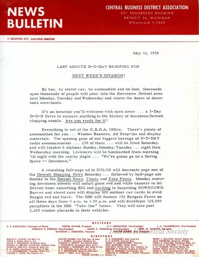 Letter - News Bulletin
Central Business District Association