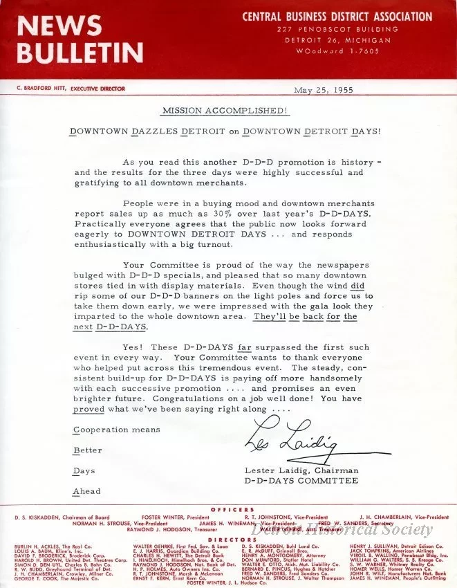 Letter - News Bulletin
Central Business District Association