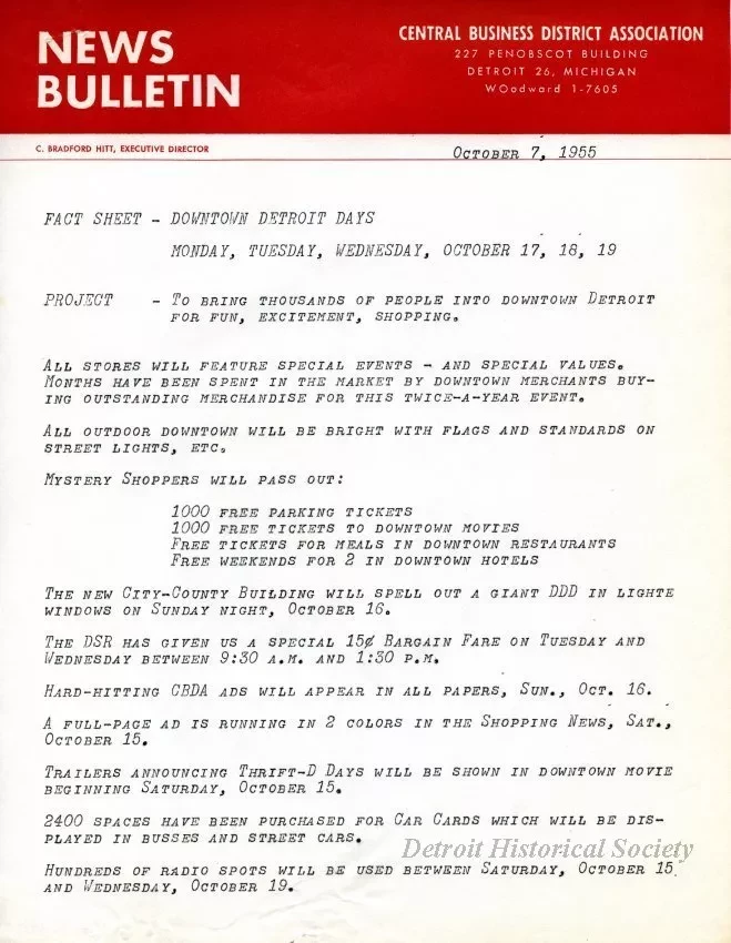 Letter - News Bulletin
Central Business District Association