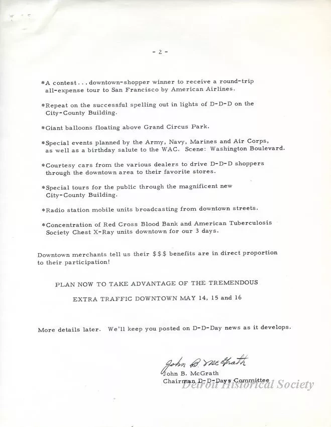 Letter - News Bulletin
Central Business District Association