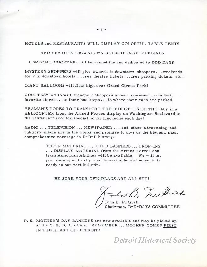 Letter - News Bulletin
Central Business District Association