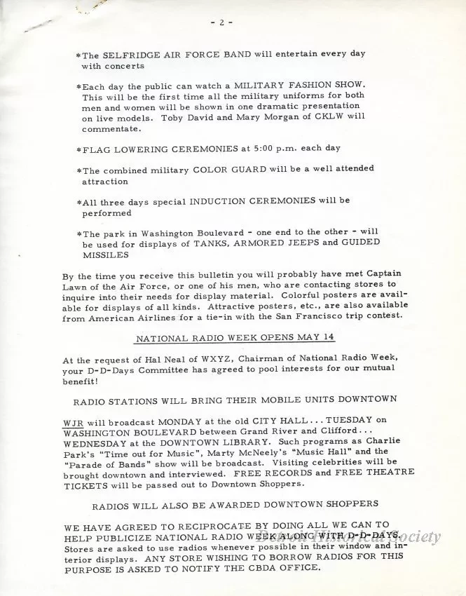 Letter - News Bulletin
Central Business District Association