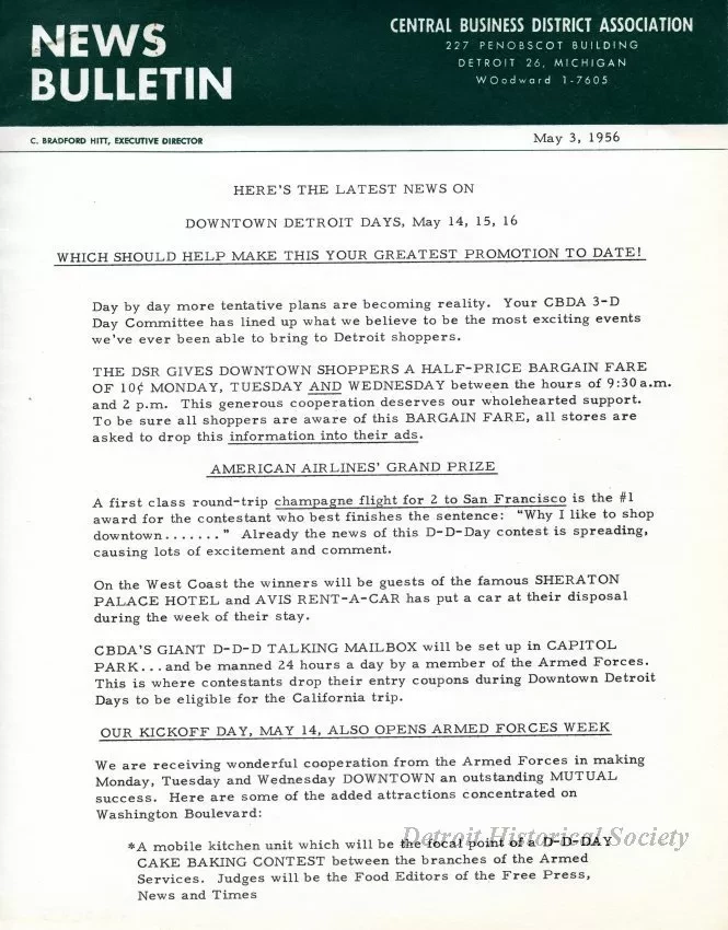 Letter - News Bulletin
Central Business District Association