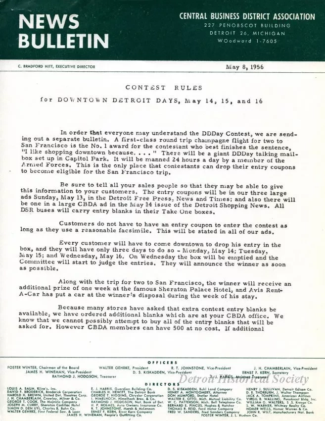 Letter - News Bulletin
Central Business District Association