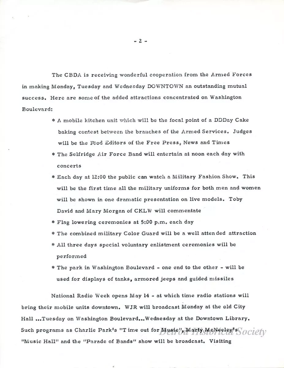 Letter - News Bulletin
Central Business District Association