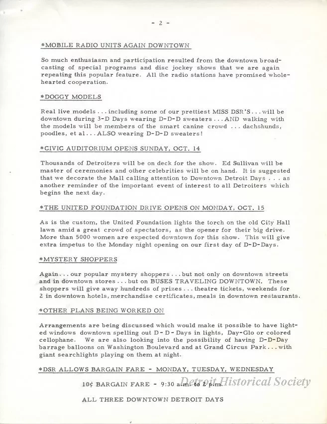 Letter - News Bulletin
Central Business District Association