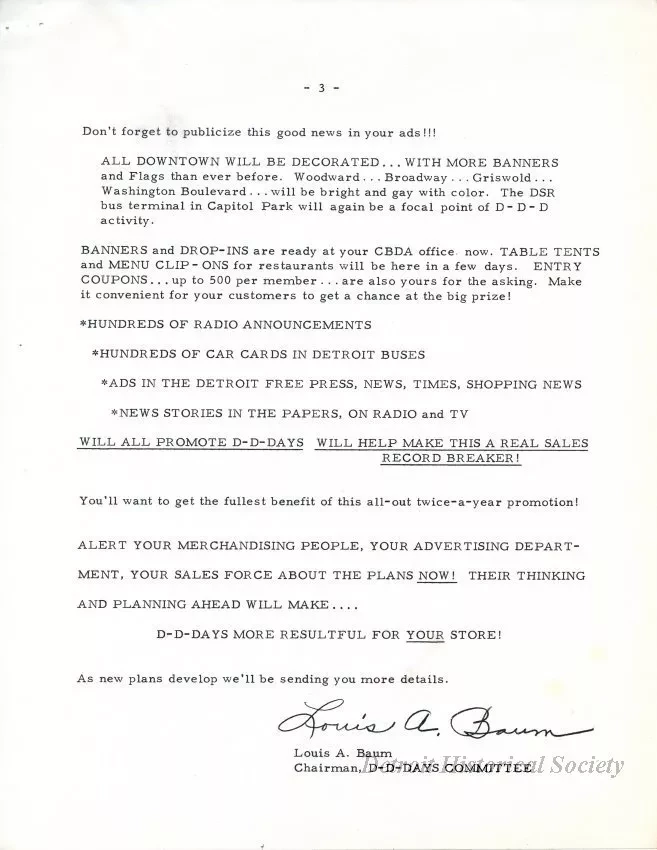 Letter - News Bulletin
Central Business District Association