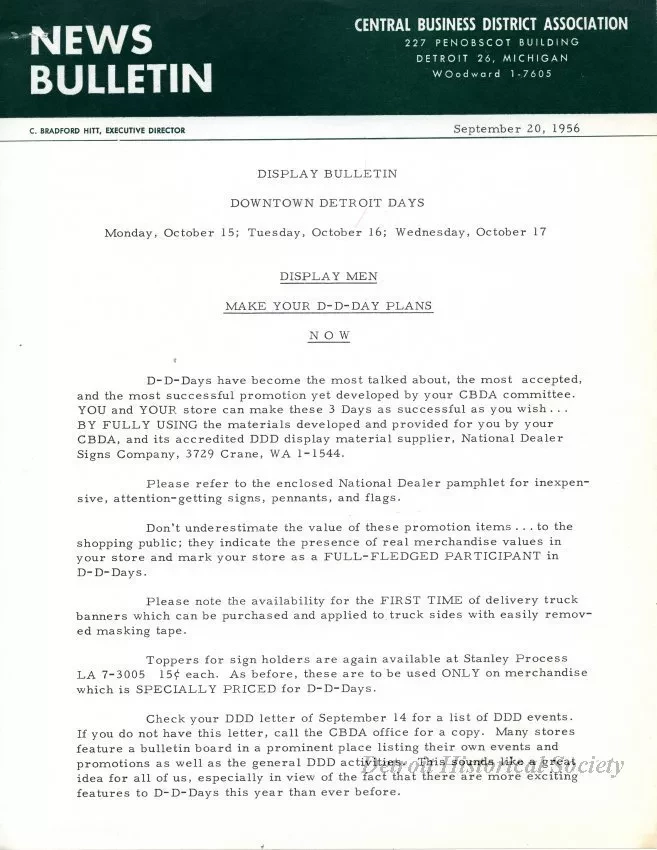 Letter - News Bulletin
Central Business District Association