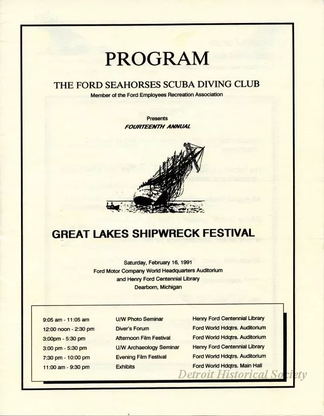 Program - Fourteenth Annual Great Lakes Shipwreck Festival