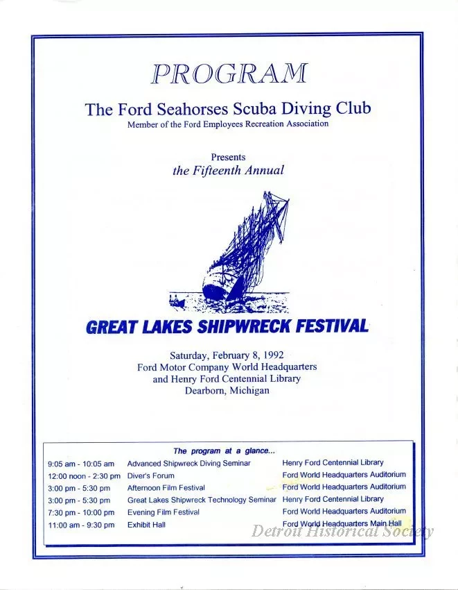 Program - Fifteenth Annual Great Lakes Shipwreck Festival
