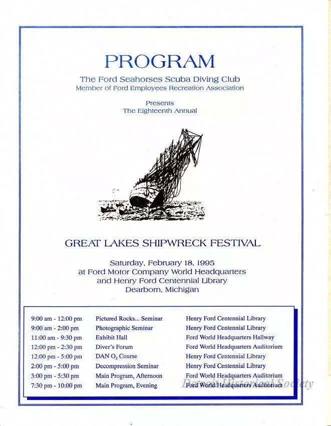 Program - Eighteenth Annual Great Lakes Shipwreck Festival