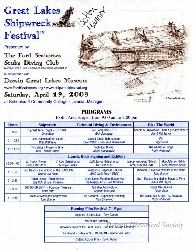 Program - Great Lakes Shipwreck Festival