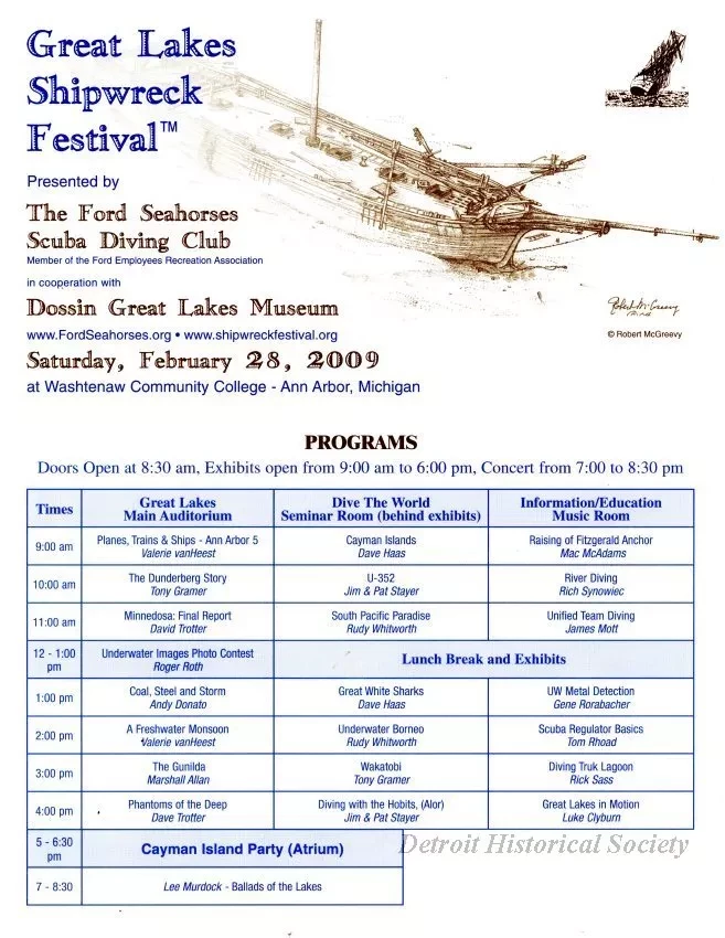 Program - Great Lakes Shipwreck Festival