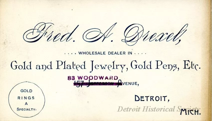 Card, Advertising - Fred. A. Drexel