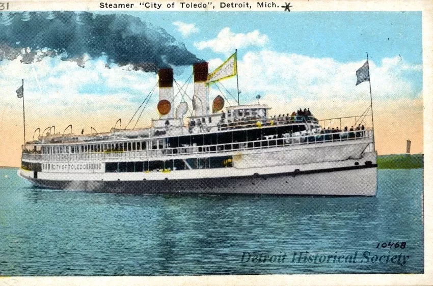Postcard - Steamer "City of Toledo," Detroit, Mich.